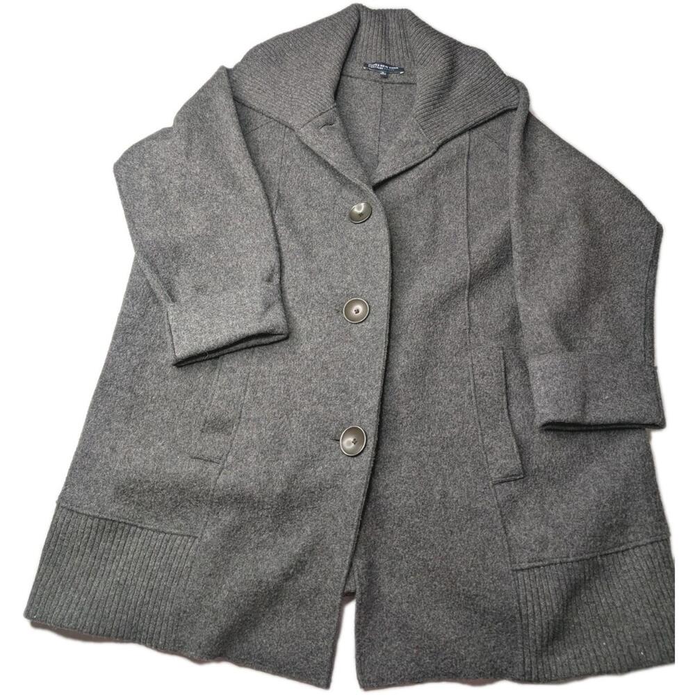 Jones New York Woman's 1x Wool‎ Blend Coat Grey
